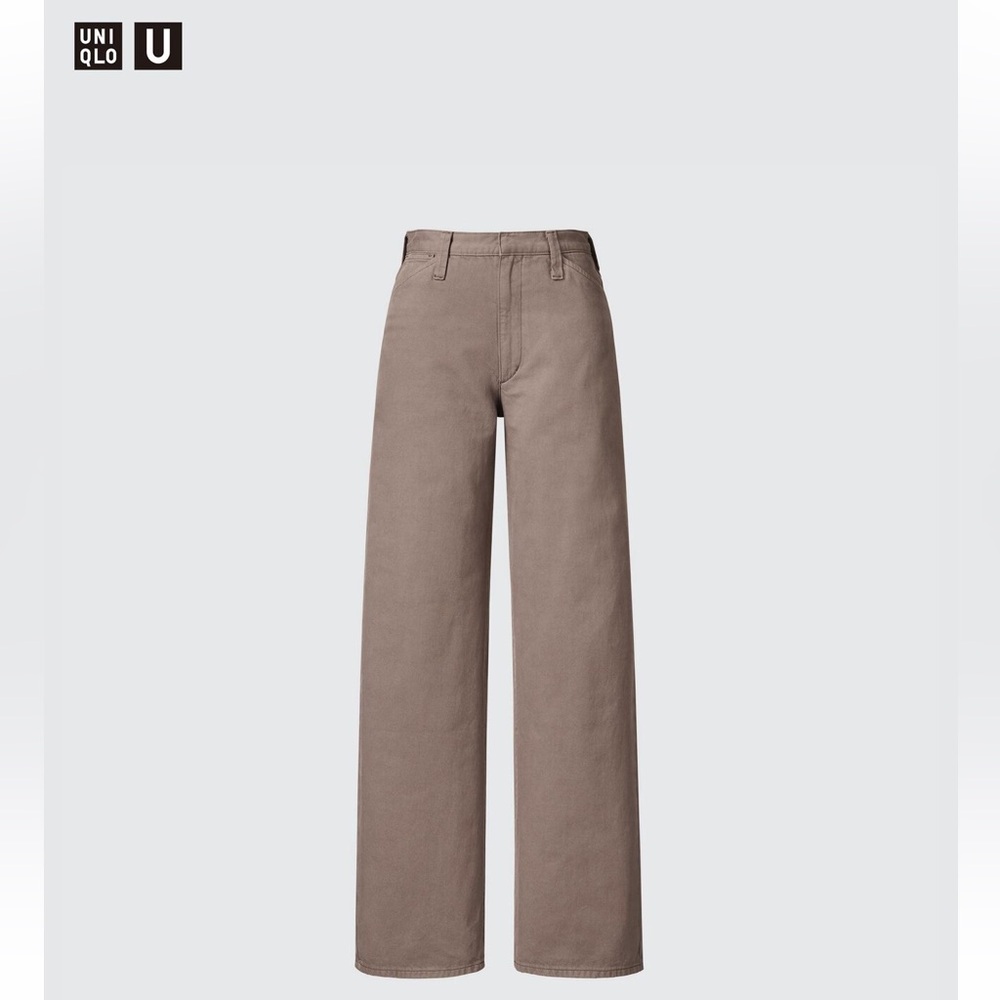 Uniqlo U high waisted straight brown jeans size 25 inch